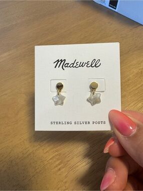 Nordstrom Gold Tone Earrings with White Star Drops
